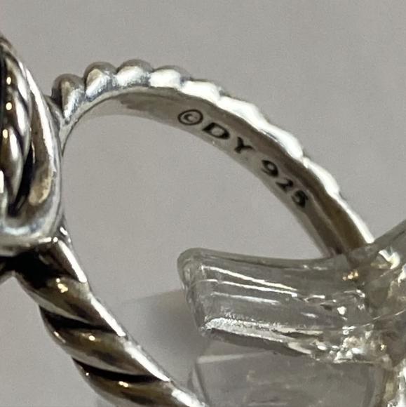 ⭐ David Yurman Sterling Silver Cable & Amethyst Ring D.Y. 925 Size 6.75 ✨ - Picture 9 of 15